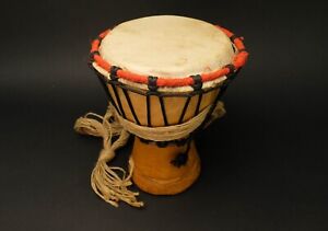Japanese Traditional Musical Drum Djembe Wood Drum W Waist Strap 