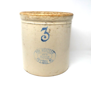 Very Nice Antique Western Pottery Co Denver Colorado 3 Gallon Crock