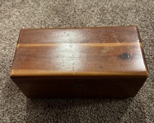 Vintage Mini Lane Cedar Wood Chest Jewelry Box Sterchi S No Key 
