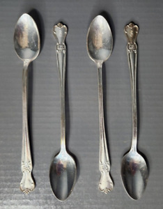 Signature Silverplate 1950 Monogram By International 8 Iced Tea Spoons Initial S