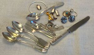 Collective Sterling Silver Lot 146 Grams 5 1 Ounces Knife Not In Weight