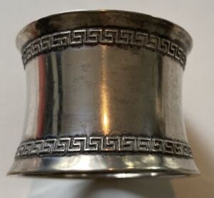 Antique German 800 Silver Greek Key Napkin Ring No Monograms Or Engravings