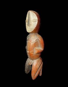 African Tribal Art Wooden Carved Statue Tribal Wood Lega Figure 6544