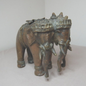 Antique Asian Bronze Three Headed Elephant Incense Burner