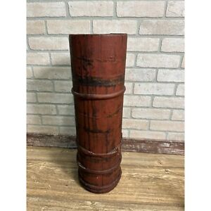 Antique Primitive 1800s Wooden Butter Churn Original Red Paint Aafa Early Farmho