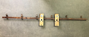 Antique National Barn Door Single Rollers With 6 Foot Track Vtg Old 1604 23b