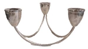 Duchin Creations Sterling Silver Mid Century Weighted Triple Candle Holder Mcm