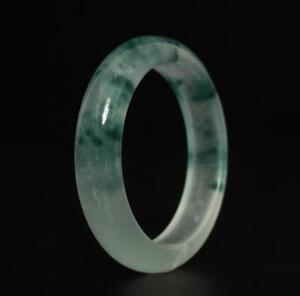 74g Chinese Natural Green Jadeite Jade Bangle Bracelet 62mm