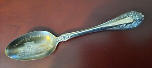 Antique Hand Engraved Armory Toledo Ohio Usa Sterling Silver Souvenir Spoon